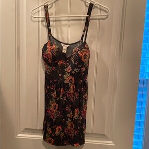 Floral Navy Top with Spaghetti Straps